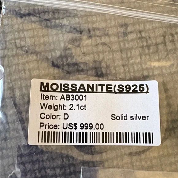 Hard to Find Solid Sterling Silver 2.1 Carat Moissanite Bracelet - Picture 6 of 7